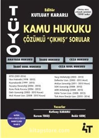 Tüyo Kamu Hukuku Çözümlü Çıkmış Sorular
