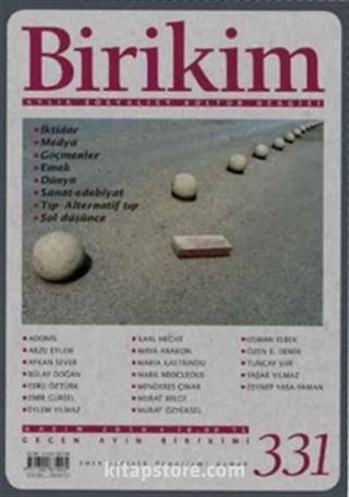 Birikim / Sayı:331 Kasım Yıl:2016 / Aylık Sosyalist Kültür Dergisi