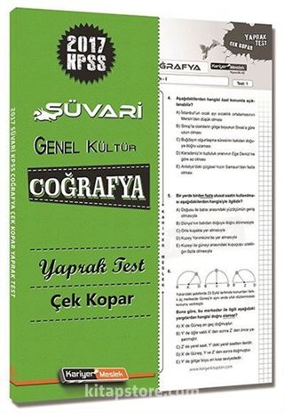 2017 KPSS Süvari Genel Kültür Coğrafya Yaprak Test Çek Kopar