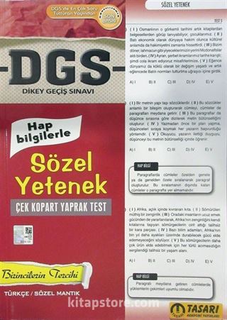DGS Sözel Yetenek Çek Kopart Yaprak Test