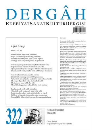 Dergah Edebiyat Sanat Kültür Dergisi Sayı 322 Aralık 2016