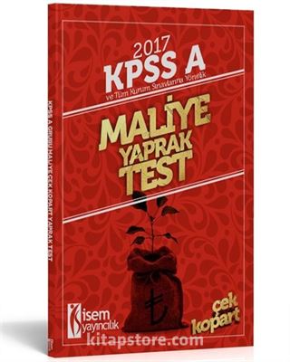 2017 KPSS A ve Tüm Kurum Sınavlarına Yönelik Maliye Yaprak Test