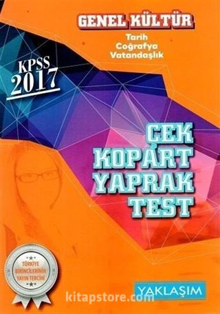2017 KPSS Genel Kültür Tarih Coğrafya Vatandaşlık Çek Kopart Yaprak Test