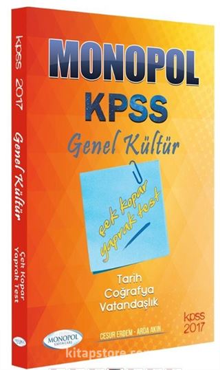 2017 KPSS Genel Kültür Çek Kopart Yaprak Testi