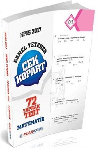 2017 KPSS Genel Yetenek Matematik Çek Kopar 72 Yaprak Test