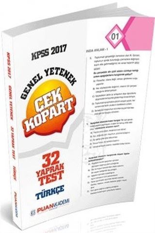 2017 KPSS Genel Yetenek Türkçe Çek Kopar 32 Yaprak Test