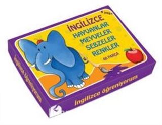 İngilizce Öğreniyorum Hayvanlar - Meyveler - Sebzeler - Renkler (48 Parça Puzzle (Kod:40648)