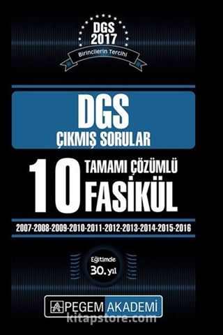 2017 DGS Tamamı Çözümlü 10 Fasikül Çıkmış Sorular