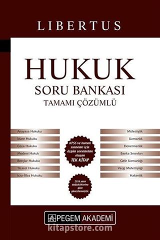 2017 KPSS A Grubu Libertus Hukuk Tamamı Çözümlü Soru Bankası (Ciltli)