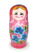 Matruşka Ahşap Bebek 7'li (Pembe)