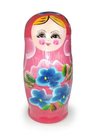 Matruşka Ahşap Bebek 7'li (Pembe)