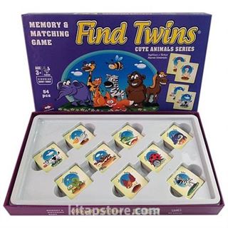 Sevimli Hayvanlar 54 Parça / Find Twins Hafıza ve Eşleştirme Oyunu