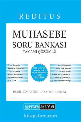 2017 KPSS A Grubu Reditus Muhasebe Tamamı Çözümlü Soru Bankası (Ciltli)