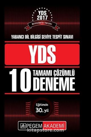 2017 YDS Tamamı Çözümlü 10 Deneme