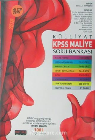 2017 KPSS Külliyat Maliye Soru Bankası (8 Kitap)