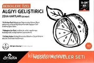 Bebeklere Özel Algıyı Geliştirici Zeka Kartları - Neşeli Meyveler Seti 0-24 Ay