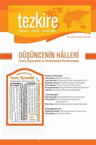 Tezkire Düşünce-Siyaset-Sosyal Bilim Dergisi Sayı:59 Ocak-Şubat-Mart 2017
