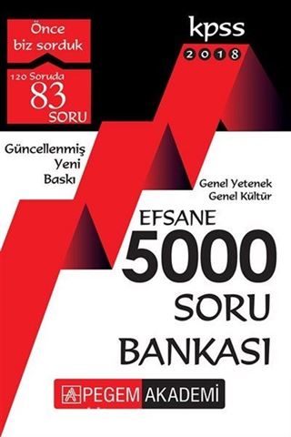 2018 KPSS Genel Yetenek Genel Kültür Efsane 5000 Soru Bankası