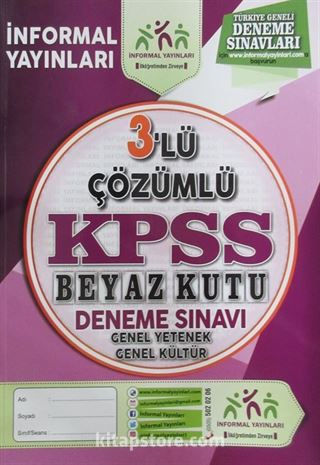 3'lü Çözümlü KPSS Beyaz Kutu Deneme Sınavı Genel Yetenek Genel Kültür