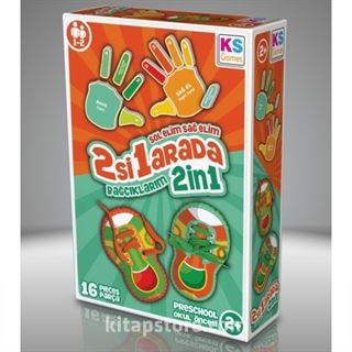 Sol Elim Sağ Elim 2 si 1 Arada Bağcıklarım 16 Parça Puzzle