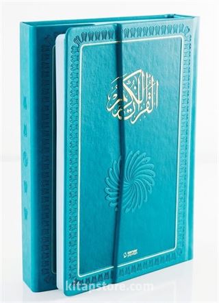 Kur'an-ı Kerim (Büyük Boy - Mıklepli - Turkuaz-Ciltli)