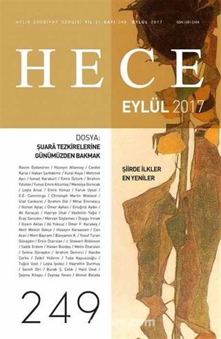 Sayı:249 Eylül 2017 Hece Aylık Edebiyat Dergisi