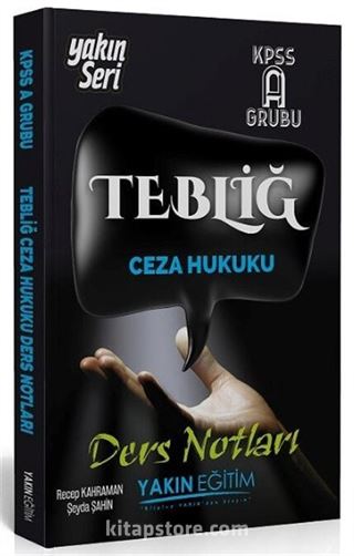 2018 KPSS A Grubu Tebliğ Ceza Hukuku Ders Notları