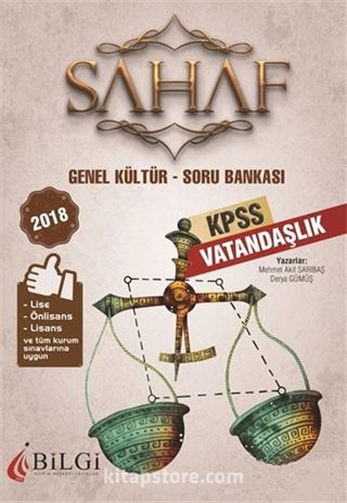 2018 KPSS Sahaf Genel Kültür Vatandaşlık Soru Bankası
