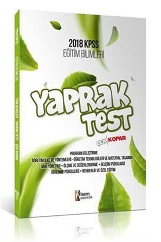2018 KPSS Eğitim Bilimleri Çek Kopar Yaprak Test