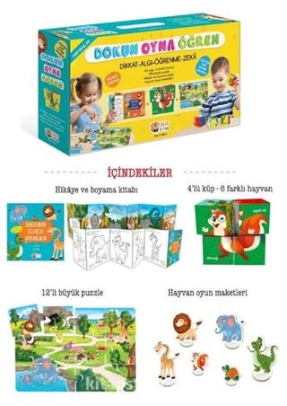 Dokun Oyna Öğren Seti / Hayvanlar (Dikkat - Algı - Öğrenme - Zeka)