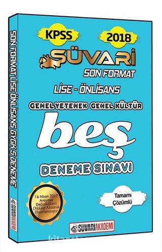 KPSS Genel Yetenek Genel Kültür Lise-Önlisans Son Format Tamamı Çözümlü 5 Deneme Sınavı