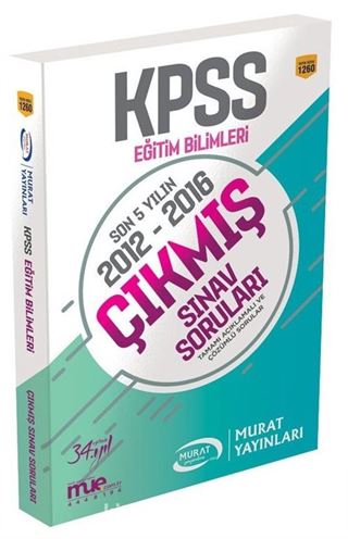 2012 -2016 KPSS Eğitim Bilimleri Son 5 Yılın Çıkmış Sınav Soruları (1260)