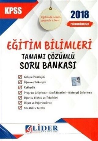 2018 KPSS Eğitim Bilimleri Tamamı Çözümlü Soru Bankası Seti