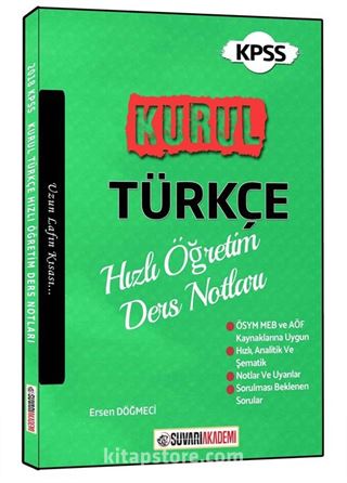 KPSS Kurul Türkçe Hızlı Öğretim Ders Notları