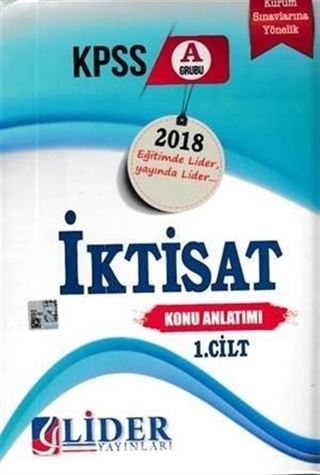2018 KPSS A Grubu İktisat Konu Anlatımlı 1. Cilt