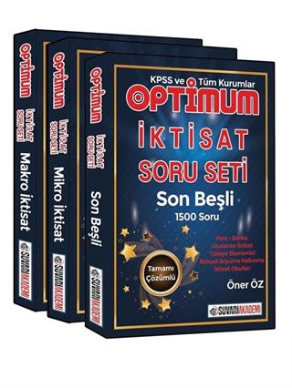 Optimum KPSS ve Tüm Kurum Sınavları İçin Tamamı Çözümlü İktisat Soru Seti (3 Kitap)