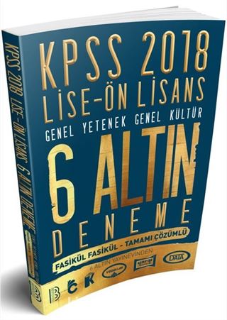 2018 KPSS Lise Ön Lisans Genel Yetenek Genel kültür Tamamı Çözümlü 6 Altın Deneme