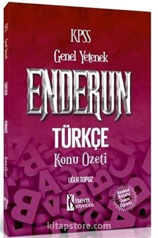 2018 KPSS Genel Yetenek Enderun Türkçe Konu Özeti