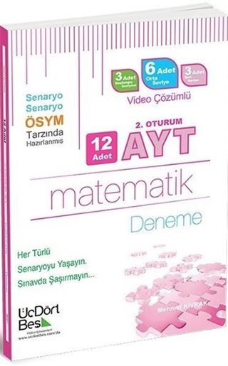 YKS 2. Oturum AYT Matematik 12 Adet Deneme Video Çözümlü