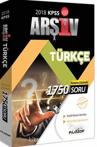 2018 KPSS Arşiv Türkçe Tamamı Çözümlü 1750 Soru Bankası