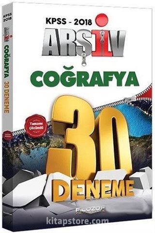 2018 KPSS Arşiv Coğrafya Tamamı Çözümlü 30 Deneme Sınavı