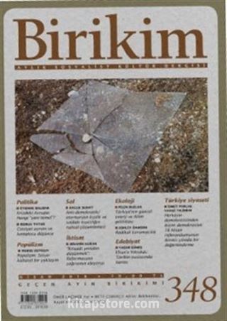 Birikim Aylık Sosyalist Kültür Dergisi Sayı:348 Nisan 2018