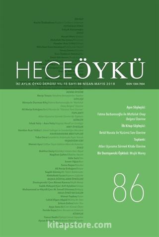 Sayı:86 Nisan 2018 Hece Öykü İki Aylık Öykü Dergisi