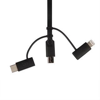 Branco SN-309 Araç Şarjı ve 3 in 1 Şarj Kablosu (FÜME) (Lightning, Micro USB, Type-C) (SN-309)