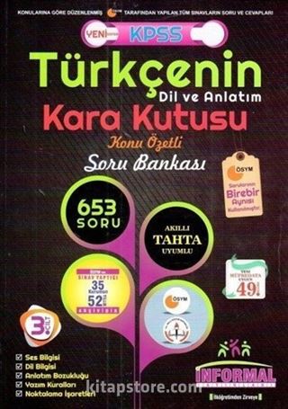 KPSS Türkçenin Dil ve Anlatım Kara Kutusu Konu Özetli Soru Bankası 3. Cilt