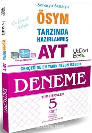 AYT Tüm Dersler 5 Deneme Sınavı Video Çözümlü
