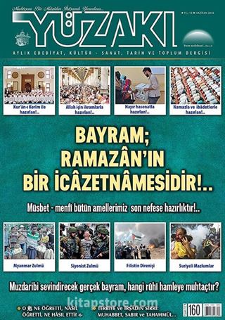 Yüzakı Aylık Edebiyat, Kültür, Sanat, Tarih ve Toplum Dergisi / Sayı:160 Haziran 2018