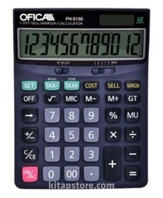 Ofica FH-5150 12 Hane Büyük Ekran TAX'lı Masa Tipi Hesap Makinası