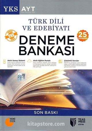 YKS-AYT Türk Dili ve Edebiyatı Deneme Bankası (25 Deneme)