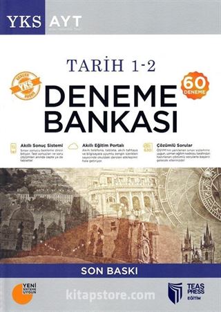 YKS-AYT Tarih 1-2 Deneme Bankası Son Baskı (60 Deneme)